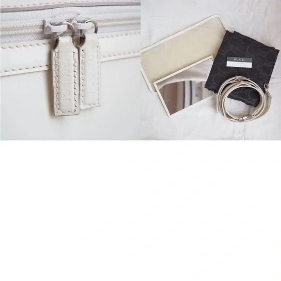 Gucci White Leather Handbag with Bamboo Handle - Picture 10 of 11